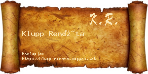 Klupp Renáta névjegykártya